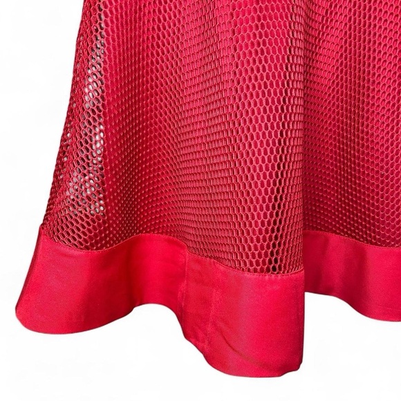 Romeo + Juliet Couture Red Sleeveless Mesh Skater Dress Size M ❤️ - Picture 6 of 9
